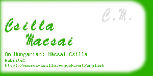 csilla macsai business card