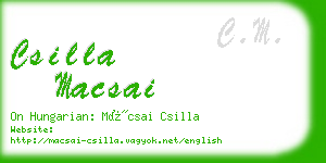 csilla macsai business card